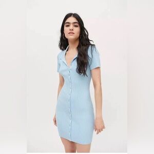 Urban Outfitters UO Dale Ribbed Bodycon Polo Dress - size medium